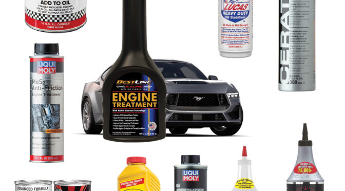 collage of oil additive products