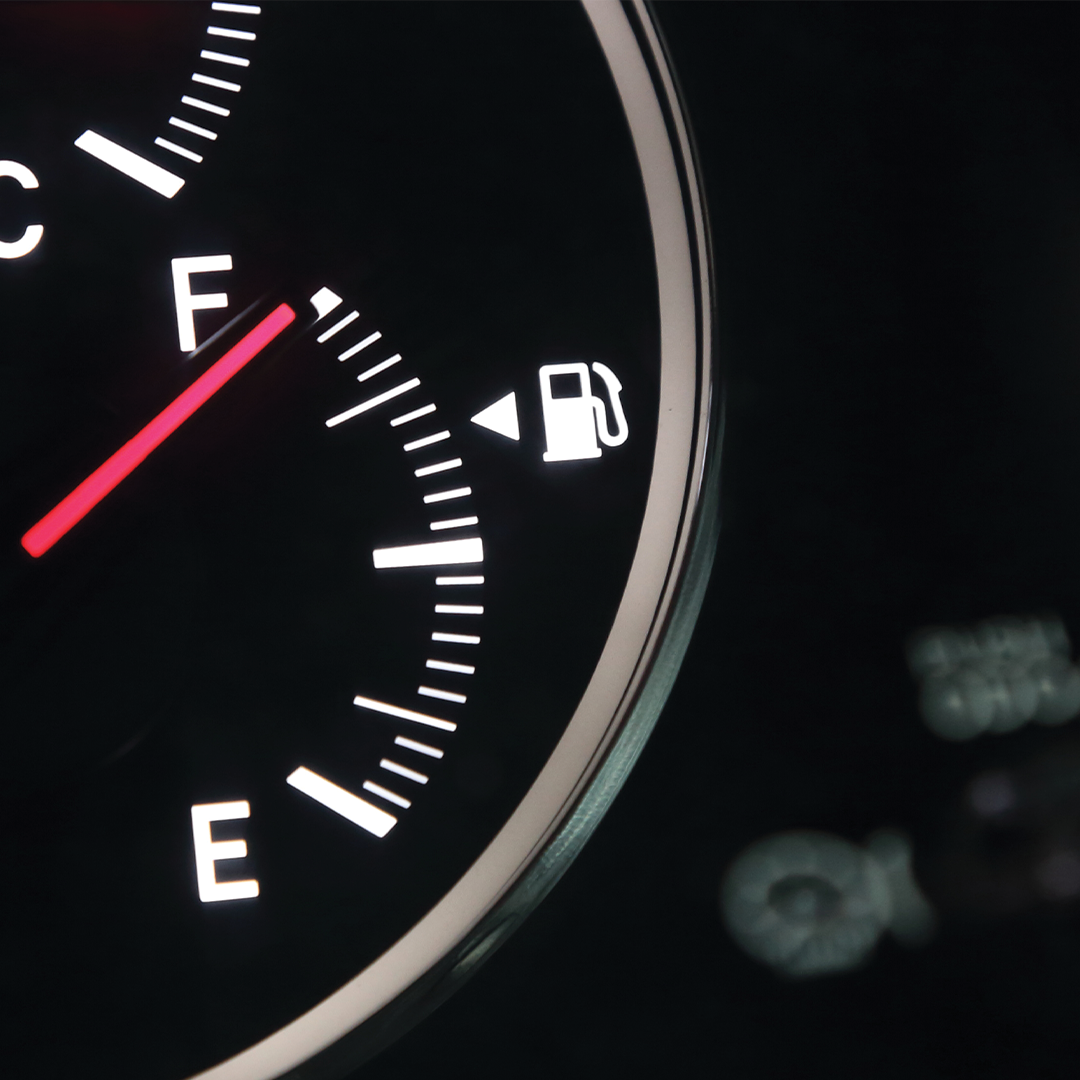 Fuel gauge in a car