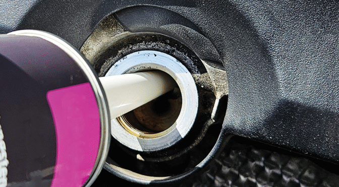 Additive being added to an engine