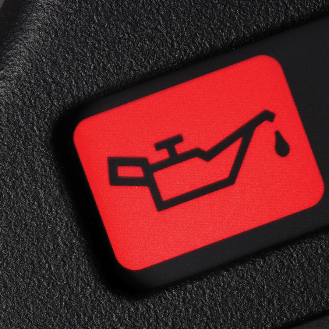 Oil warning light on a vehicle